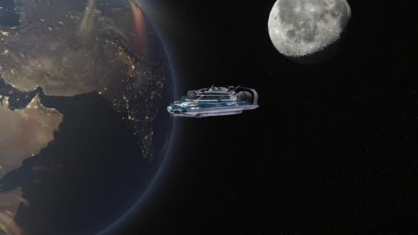 Renderização Uma Nave Espacial Terra — Vídeo de Stock