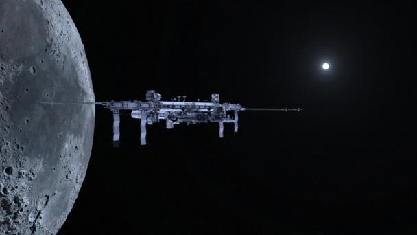 Відображення Космічного Корабля Місяця — стокове відео