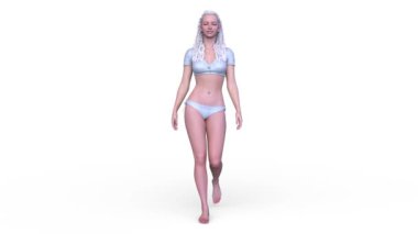 Bikinili bir kadının 3D görüntüsü