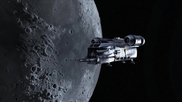 Renderização Uma Nave Espacial Lua — Vídeo de Stock