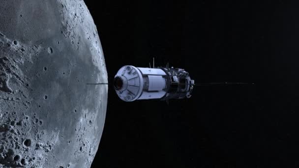 Representación Una Nave Espacial Luna — Vídeos de Stock