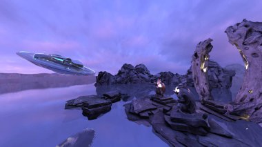 UFO 'nun 3B canlandırması.