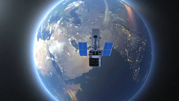 Rendering Artificial Satellite Earth — Stockfoto
