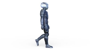 Yürüyen bir siber adamın 3 boyutlu canlandırması