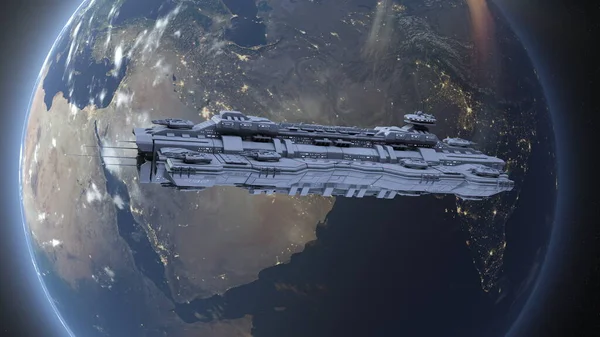 Відображення Космічного Корабля Землі — стокове фото
