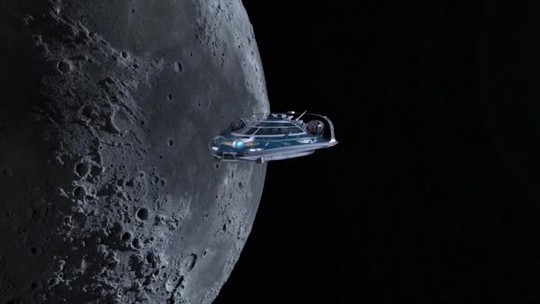 Renderowanie Statku Kosmicznego Księżyca — Wideo stockowe