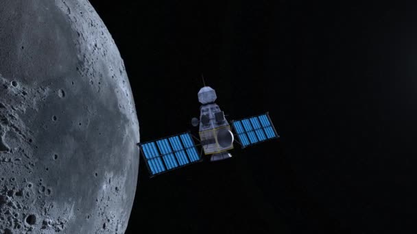 Zobrazení Umělého Satelitu Měsíce — Stock video