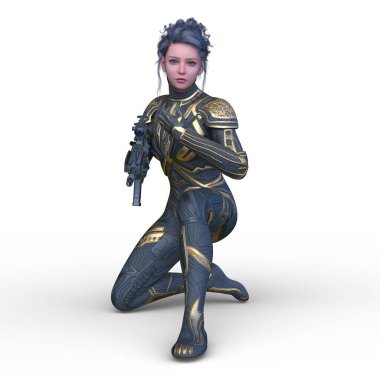 Bir siber kadının 3 boyutlu canlandırması