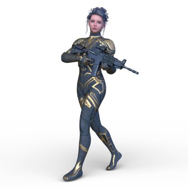 Bir siber kadının 3 boyutlu canlandırması