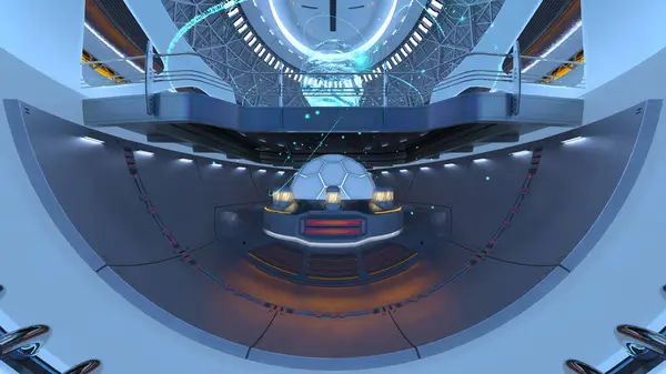 内部の宇宙船の3Dレンダリング — ストック写真