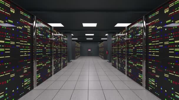 Representación Sala Supercomputación — Vídeo de stock