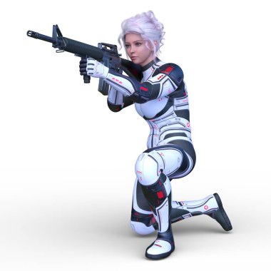 Bir siber kadının 3 boyutlu canlandırması