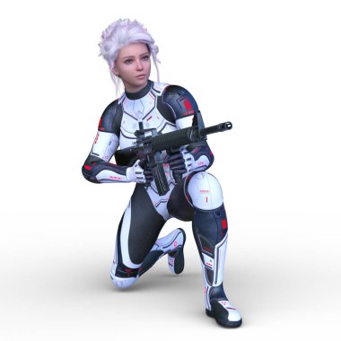 Bir siber kadının 3 boyutlu canlandırması