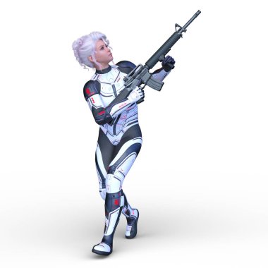 Bir siber kadının 3 boyutlu canlandırması