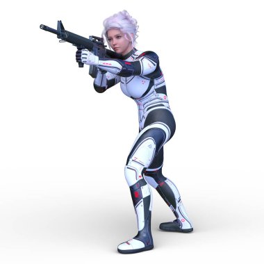 Bir siber kadının 3 boyutlu canlandırması