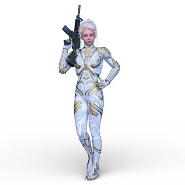 Bir siber kadının 3 boyutlu canlandırması