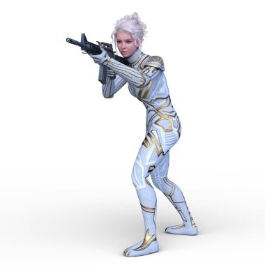 Bir siber kadının 3 boyutlu canlandırması