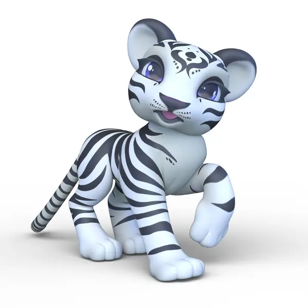 Representación Tigre Blanco — Foto de Stock