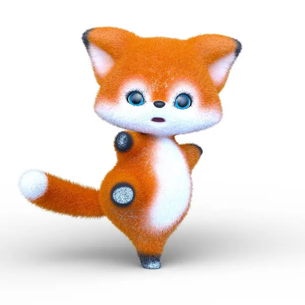 狐狸的3D渲染 — 图库照片
