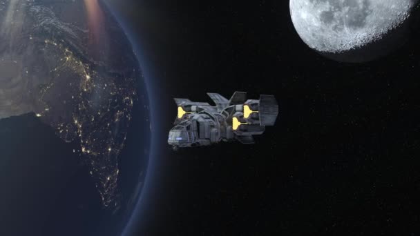 Відображення Космічного Корабля Землі — стокове відео