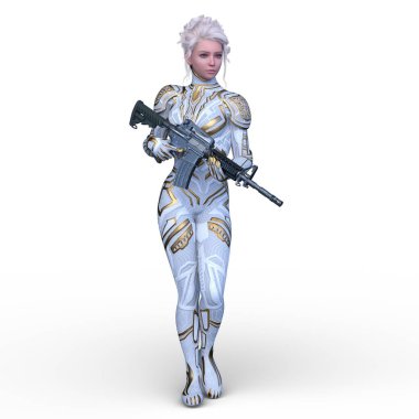 Bir siber kadının 3 boyutlu canlandırması