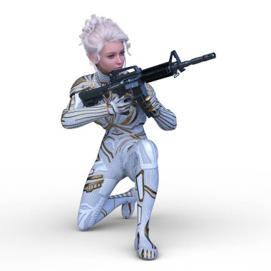 Bir siber kadının 3 boyutlu canlandırması