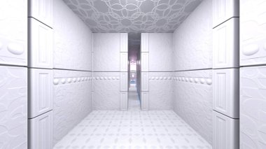 Uzay aracındaki teftiş odasının 3 boyutlu görüntülenmesi