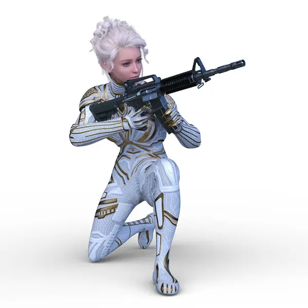 Bir siber kadının 3 boyutlu canlandırması