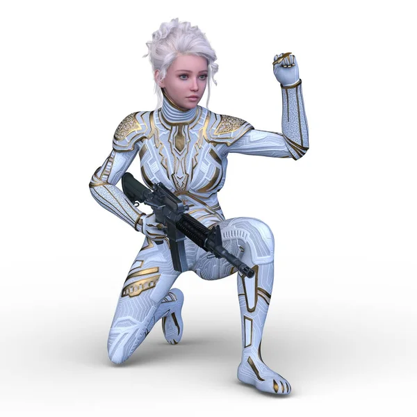 Bir siber kadının 3 boyutlu canlandırması