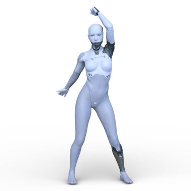 Dişi bir sayborgun 3D canlandırması