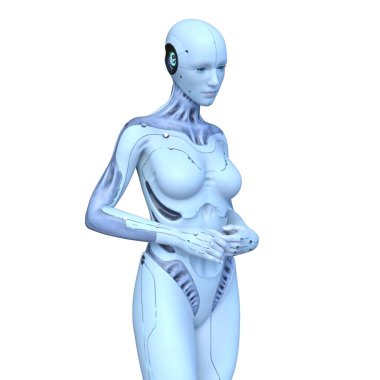 Dişi bir sayborgun 3D canlandırması