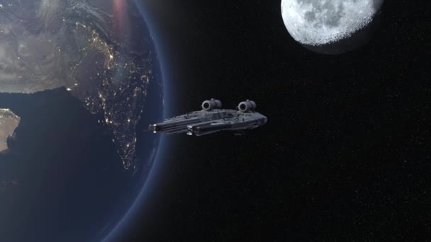 Відображення Космічного Корабля Землі — стокове відео