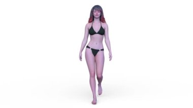 Bikinili bir kadının 3D görüntüsü