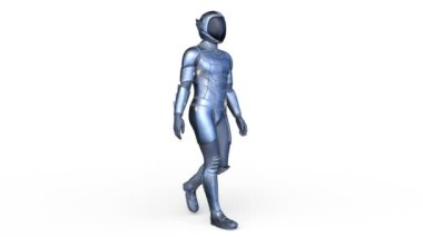 Yürüyen bir siber adamın 3 boyutlu canlandırması