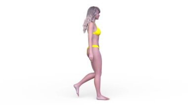 Bikinili bir kadının 3D görüntüsü