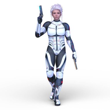 Bir siber kadının 3 boyutlu canlandırması