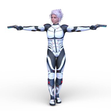 Bir siber kadının 3 boyutlu canlandırması