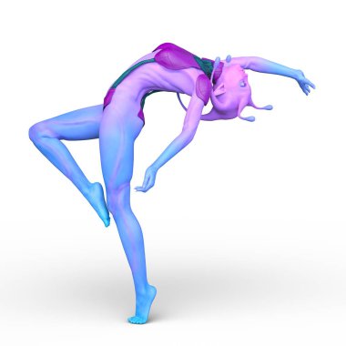 Dişi bir uzaylının 3D görüntüsü