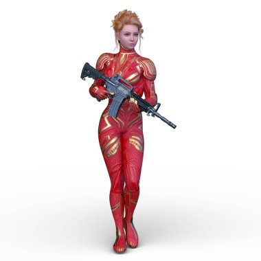 Bir siber kadının 3 boyutlu canlandırması