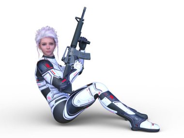 Bir siber kadının 3 boyutlu canlandırması