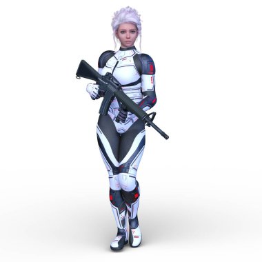 Bir siber kadının 3 boyutlu canlandırması