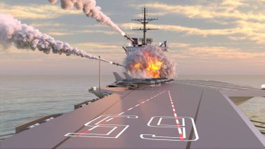 Uçak gemisinin 3D görüntülemesi