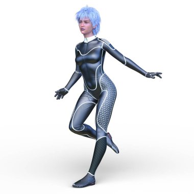 Bir siber kadının 3 boyutlu canlandırması