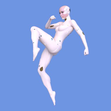 Dişi bir sayborgun 3D canlandırması