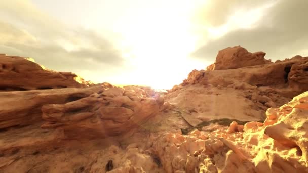 Kayalık Bir Dağın Zirvesinin Boyutlu Canlandırması — Stok video