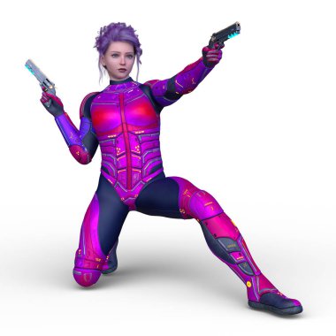 Bir siber kadının 3 boyutlu canlandırması