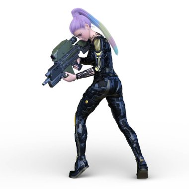 Bir siber kadının 3 boyutlu canlandırması