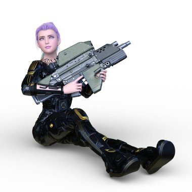 Bir siber kadının 3 boyutlu canlandırması