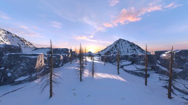 3D rendering of the snow field