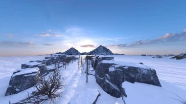 3D rendering of the snow field